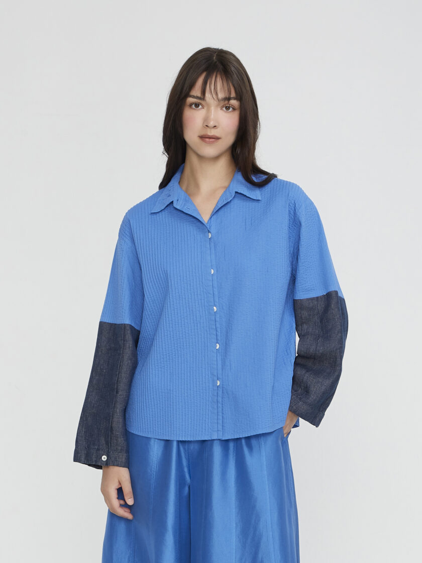 AW23 Lady Blouse Linen Denim 1023751