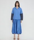 AW23 Lady Blouse Linen Denim 1023751 - Image 2