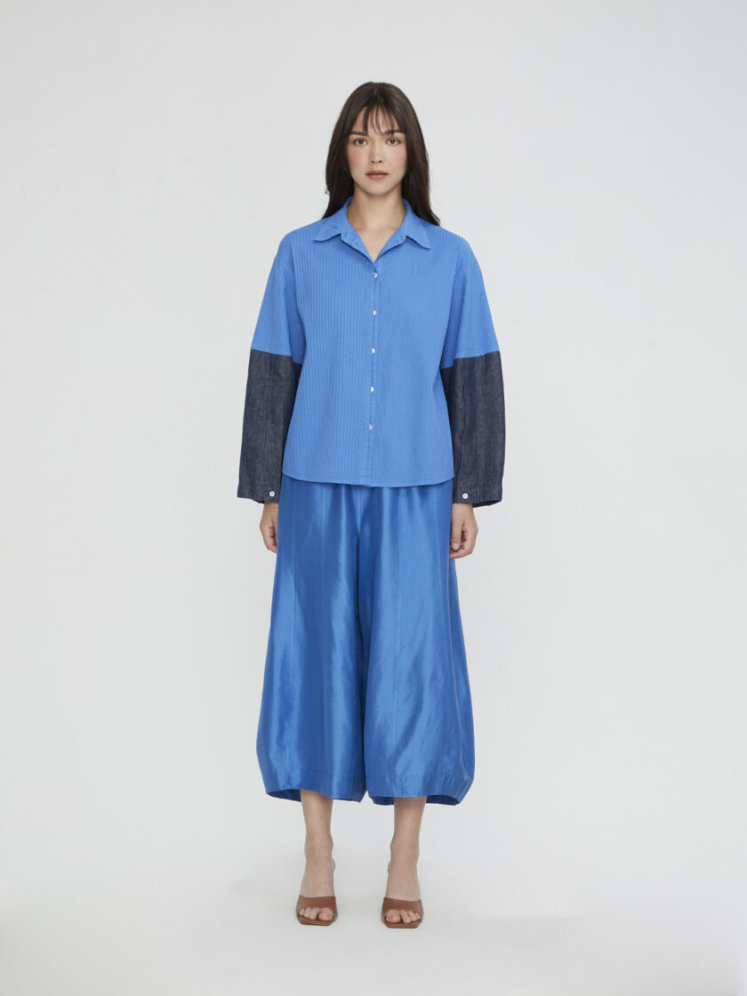 AW23 Lady Blouse Linen Denim 1023751 - Image 2