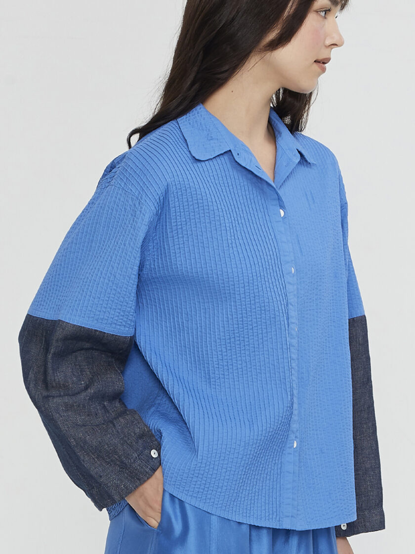 AW23 Lady Blouse Linen Denim 1023751 - Image 4