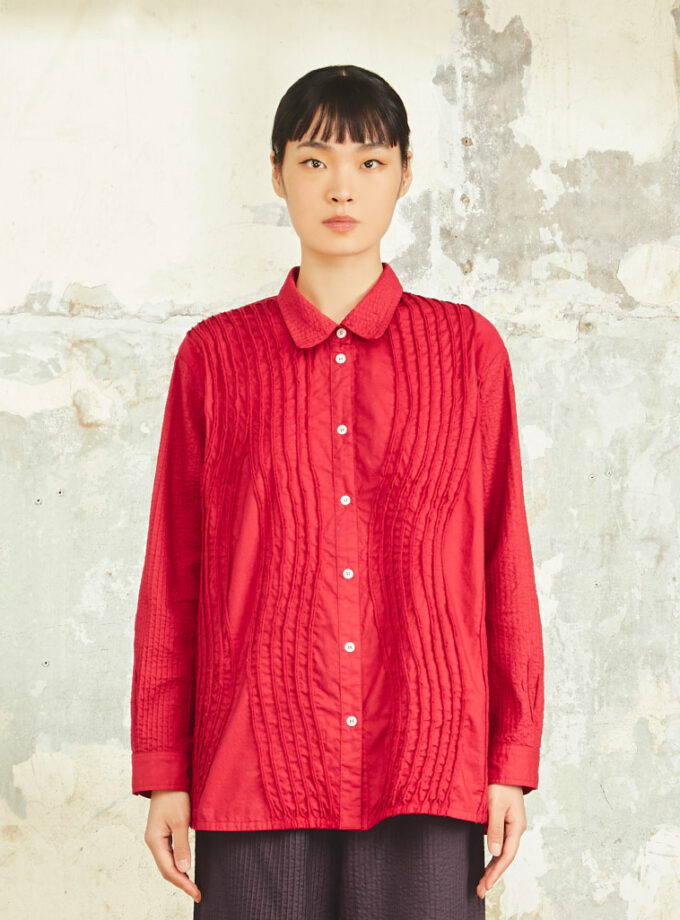 AW24 Lady Jersey S60 Lawn Blouse 1023862 เสื้อตีเกล็ด