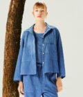 SS25 Lady Cotton Gauze crepe+Lawn Blouse 1023945 เสื้อตีเกล็ด สีฟ้า